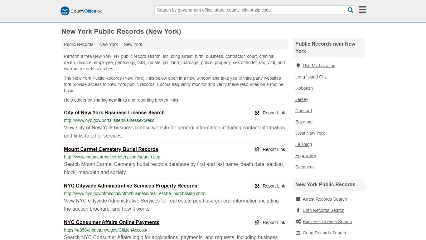Public Records - New York, NY (Business, Criminal, GIS, Property ...